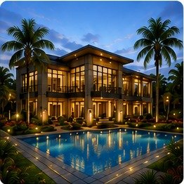 Luxury villa and pool